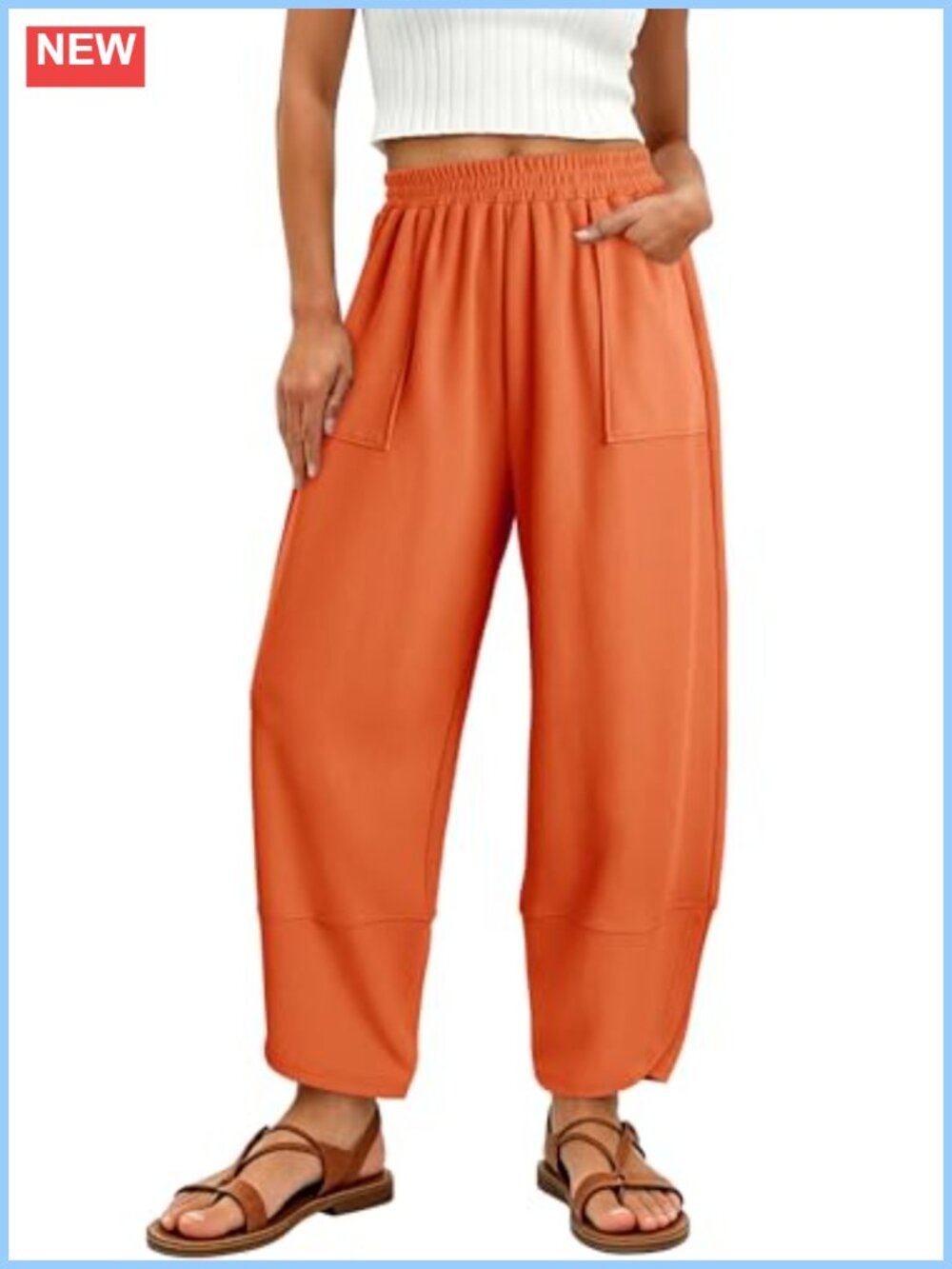 Baggy Wide Leg Harem Pants High Waist Elastic Palazzo